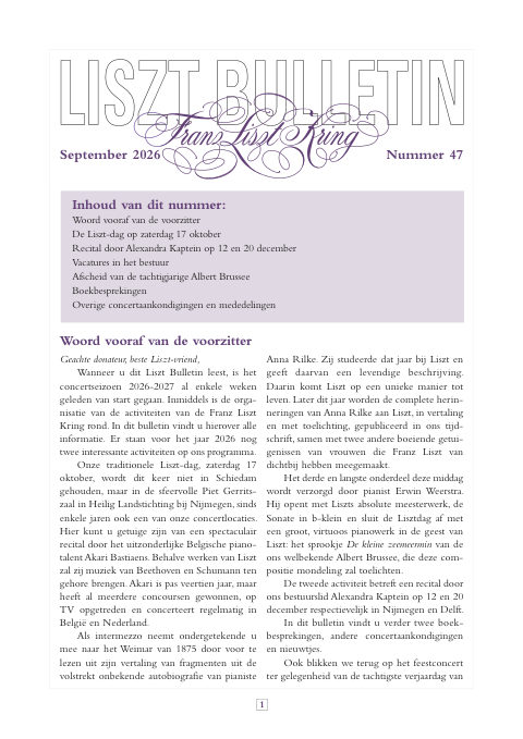 Omslag Liszt Bulletin 47